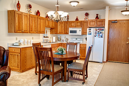 Large kitchen in Ellen Kennedy Living Center independent condominium Large kitchen in Ellen Kennedy Living Center independent living condominium